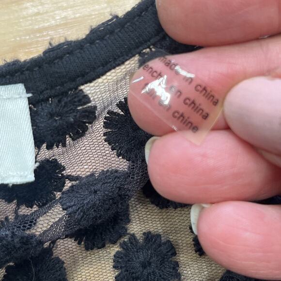 Simply Noelle Black Open Lace Crochet Bell Sleeves Size L/XL Whimsygoth Fairy - Picture 2 of 11